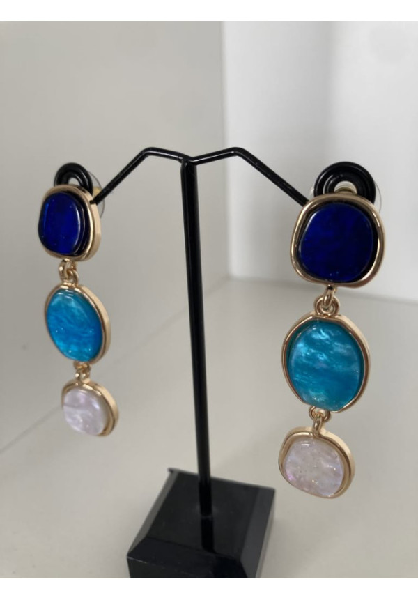 Pendientes triple piedra