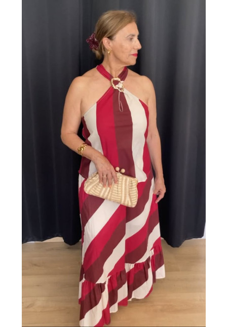 6.25. Conjunto top y falda rayas broche