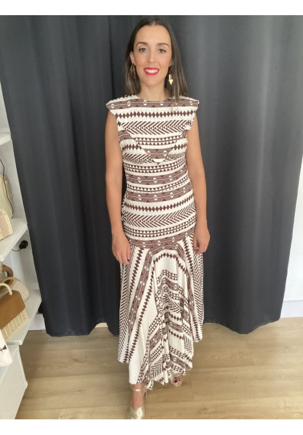 6.69. Conjunto top y falda estampado azteca