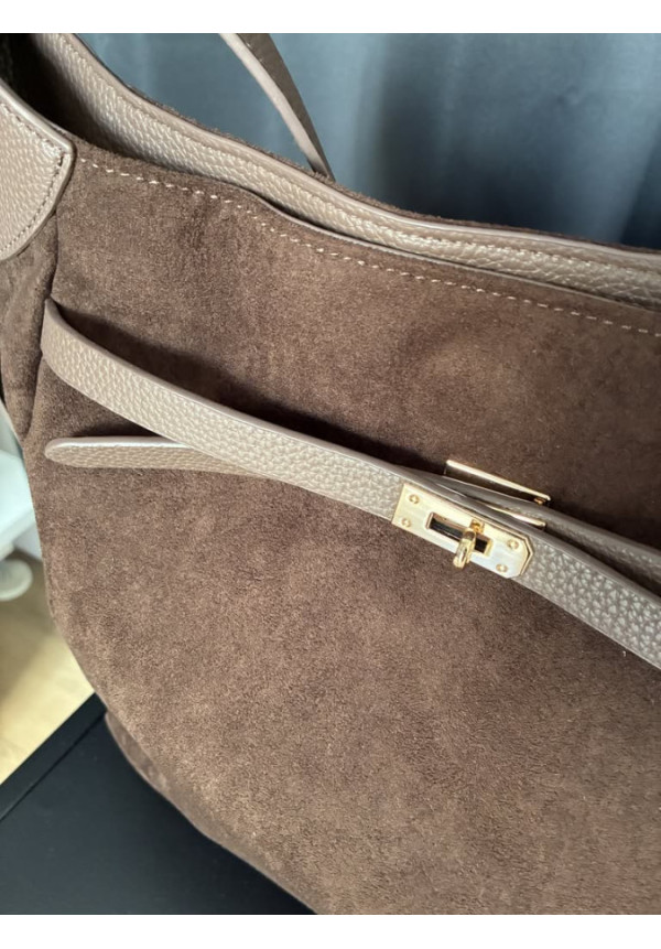 034 Bolso marrón ante cinta