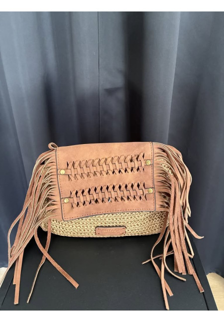 294. Bolso rafia y flecos solapa