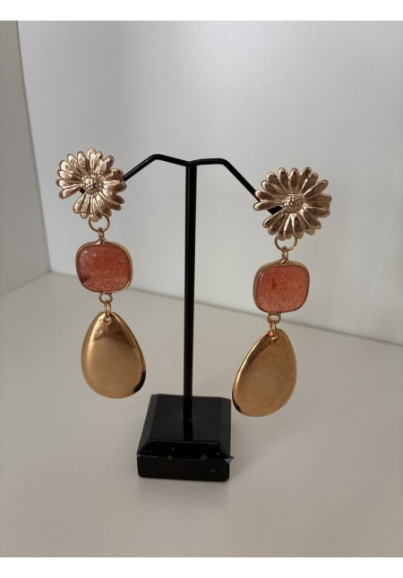 Pendientes flor y lágrima