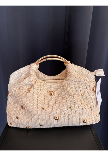 281. Bolso rafia y tachas