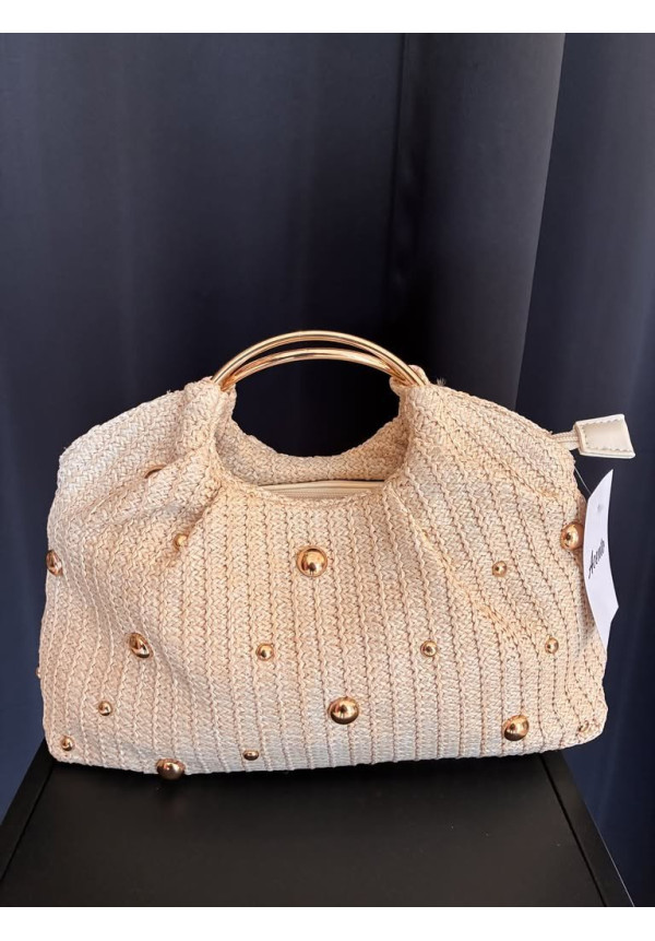 281. Bolso rafia y tachas