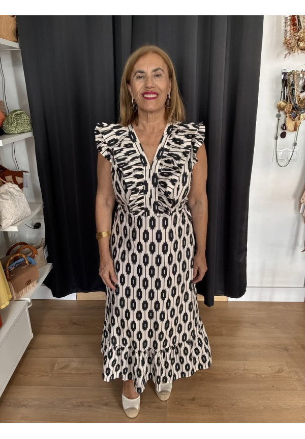 439. Vestido volantes estampado