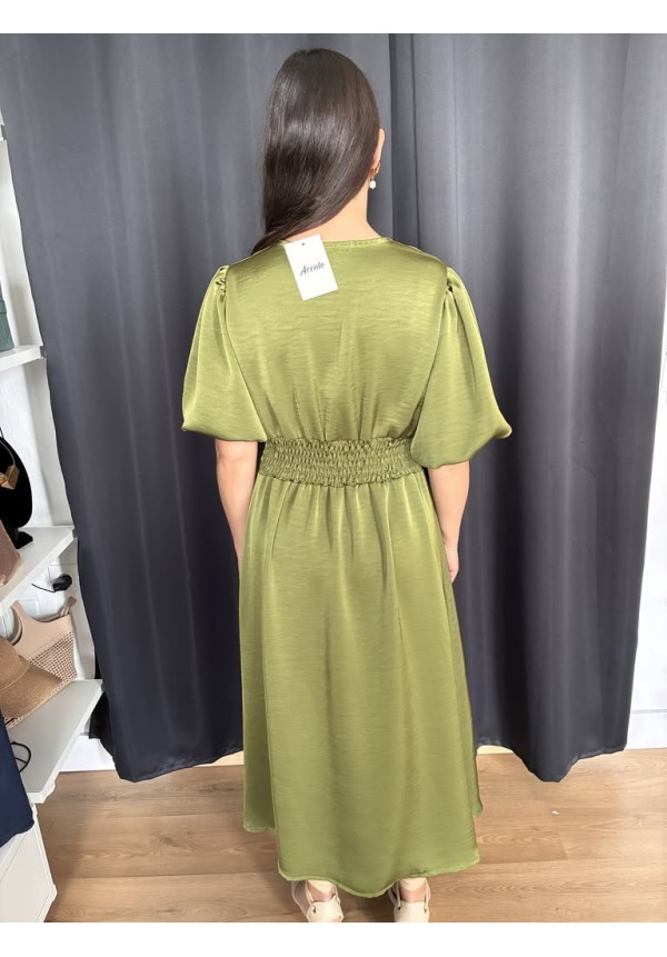 139. Vestido botones satén 