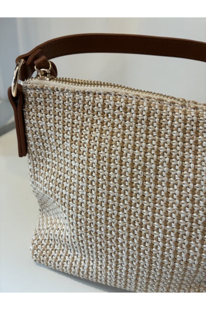 PV04. Bolso rafia y cuero asa