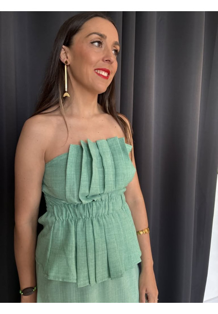 225. Conjunto falda y top lino