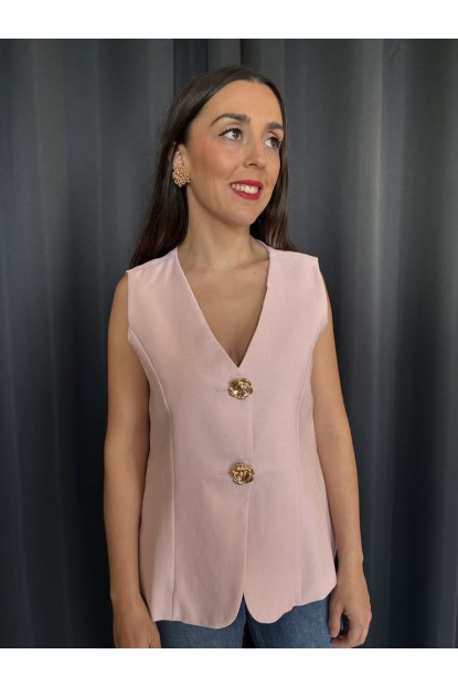 PV11. Chaleco botón flor