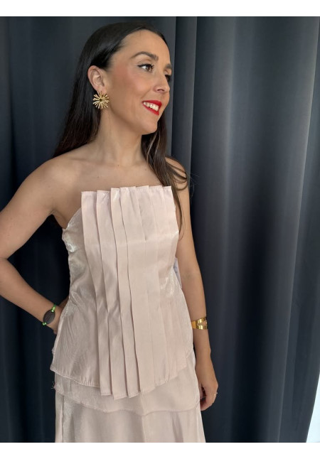 224. Conjunto top y falda brillo