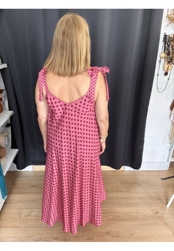 13. Vestido lunares tirantes lazada