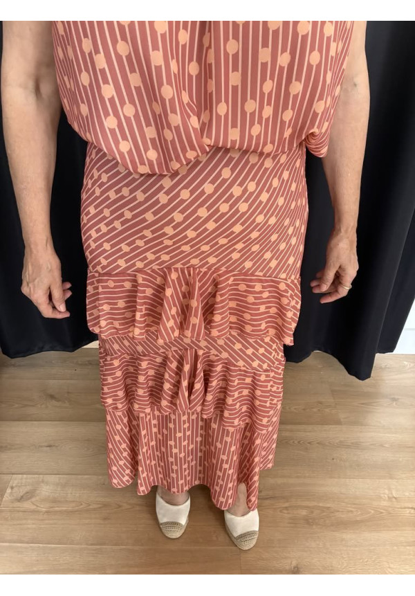 216. Falda estampada volantes