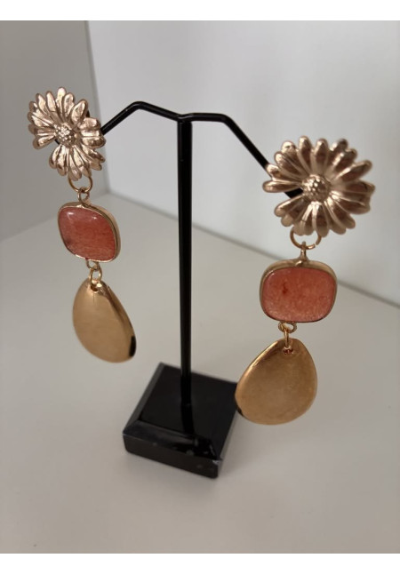 Pendientes flor y lágrima