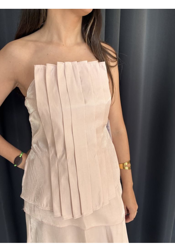 224. Conjunto top y falda brillo