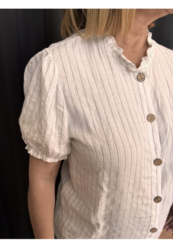 221. Camisa rayas diplomáticas lino
