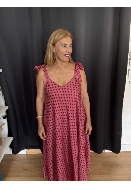 13. Vestido lunares tirantes lazada