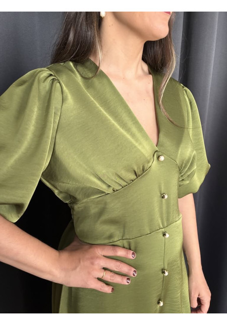 139. Vestido botones satén 