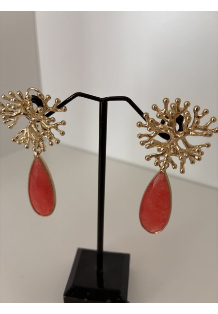 Pendientes coral y lágrima