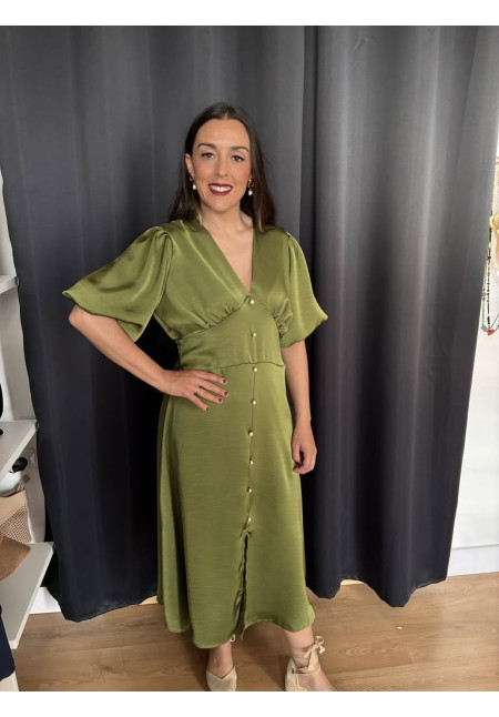 139. Vestido botones satén 