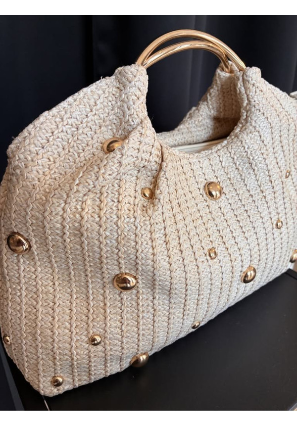 281. Bolso rafia y tachas