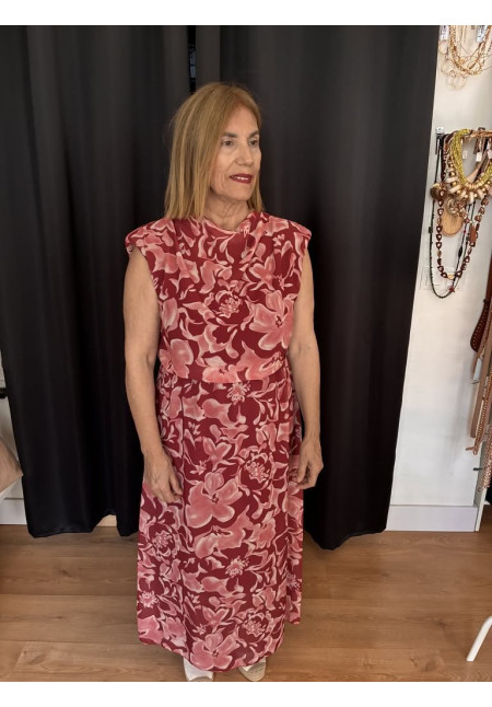 246. Vestido estampado hombreras