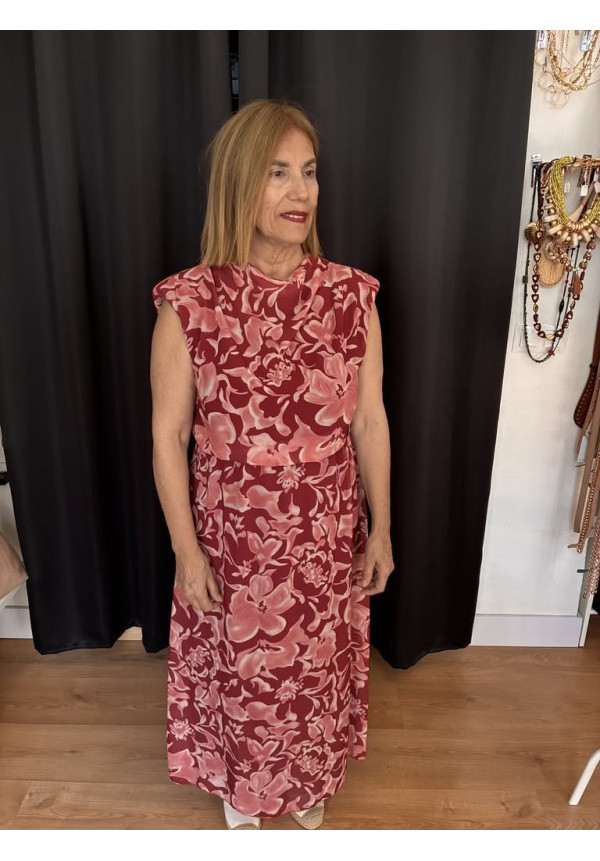 246. Vestido estampado hombreras