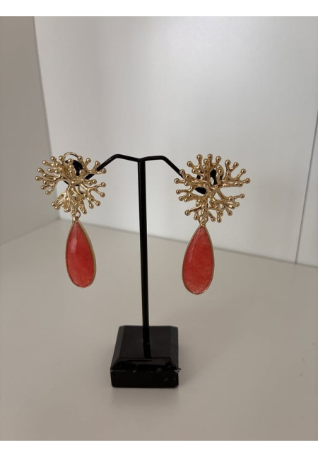 Pendientes coral y lágrima