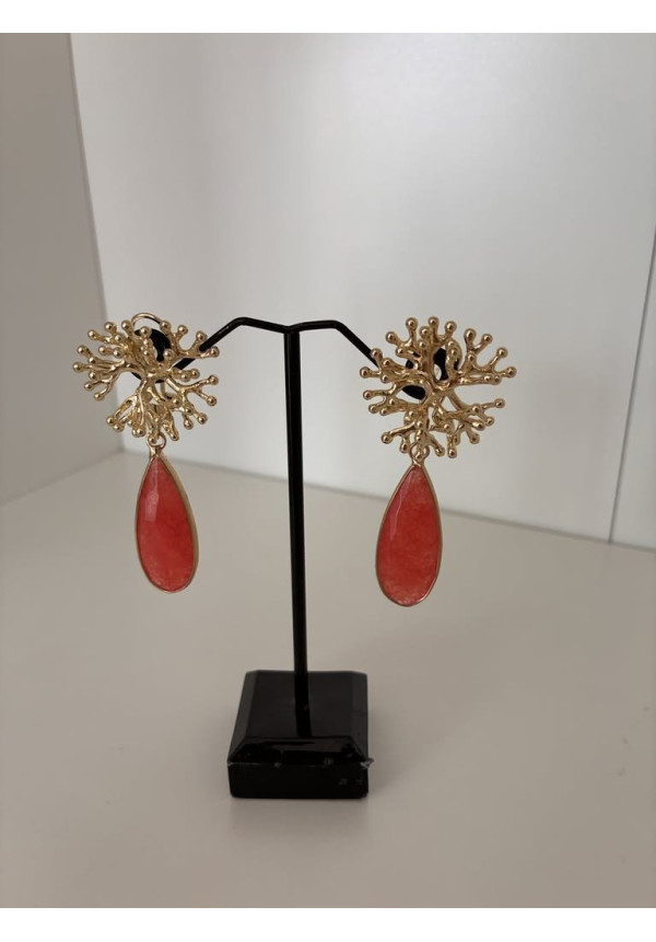 Pendientes coral y lágrima